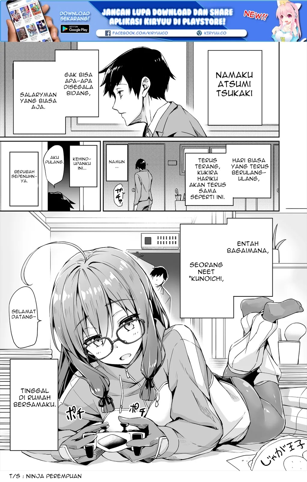 NEET de Otaku na Kunoichi to naze ka Dousei hajimemashita (Somehow, I Started Living With a NEET Otaku Kunoichi) Chapter 01 Gambar 2